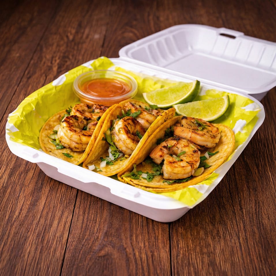 3x Camaron Tacos.
