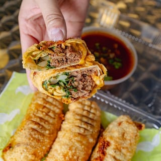 3x Birria Egg Rolls w/ Consome